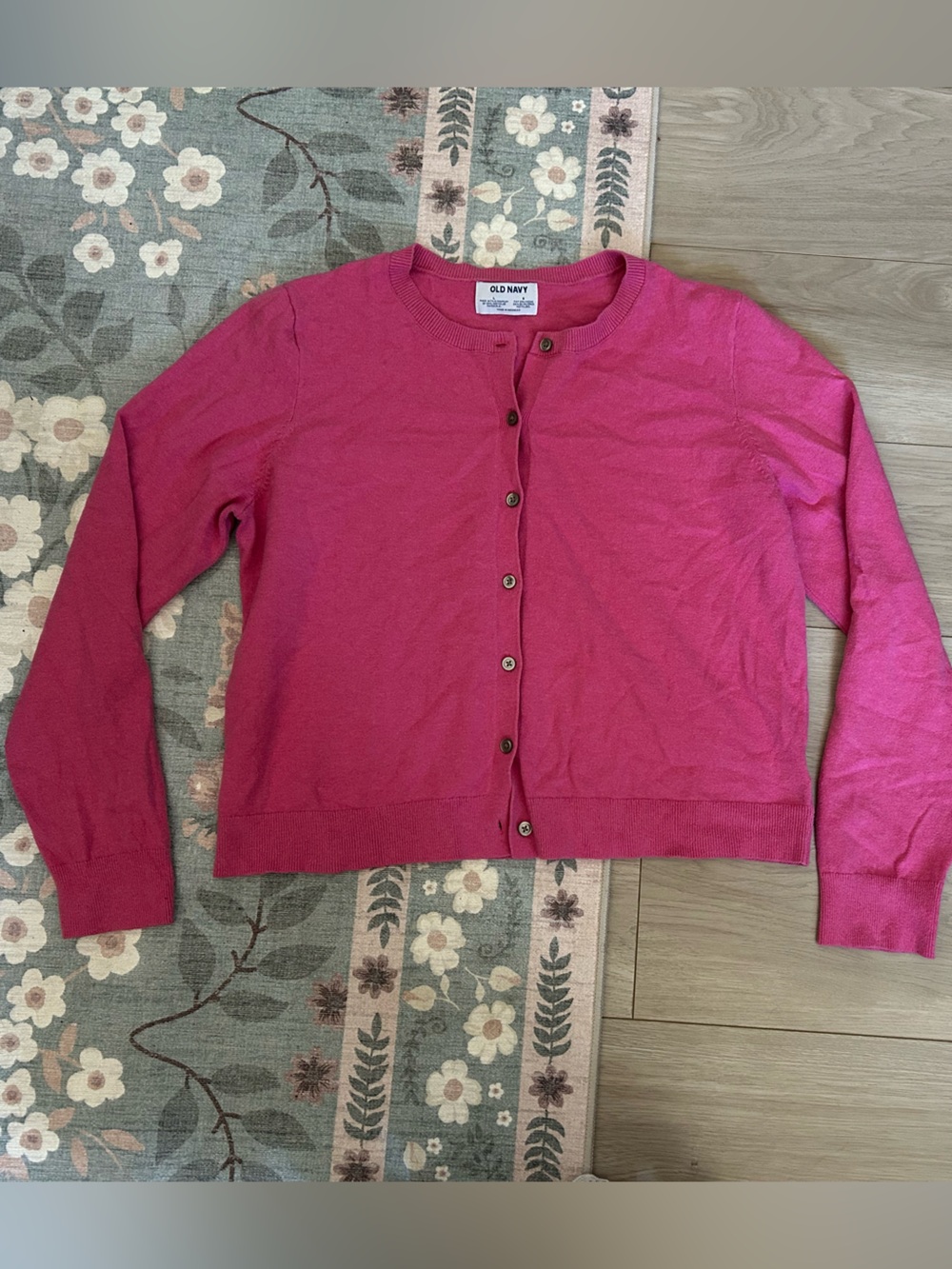 Classic Women's Pink Button-Front Cardigan Sweater